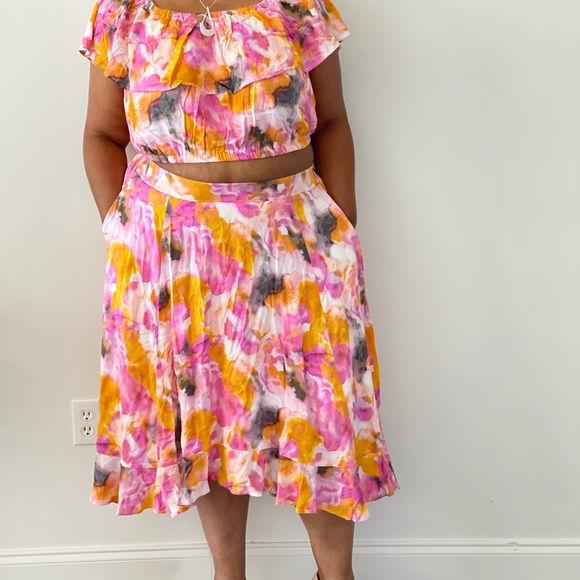 Torrid two piece watercolor top and skirt - Picture 3 of 3